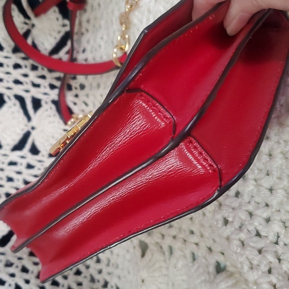 Ralph Lauren Leather Madison Crossbody Handbag Red - Picture 6 of 7